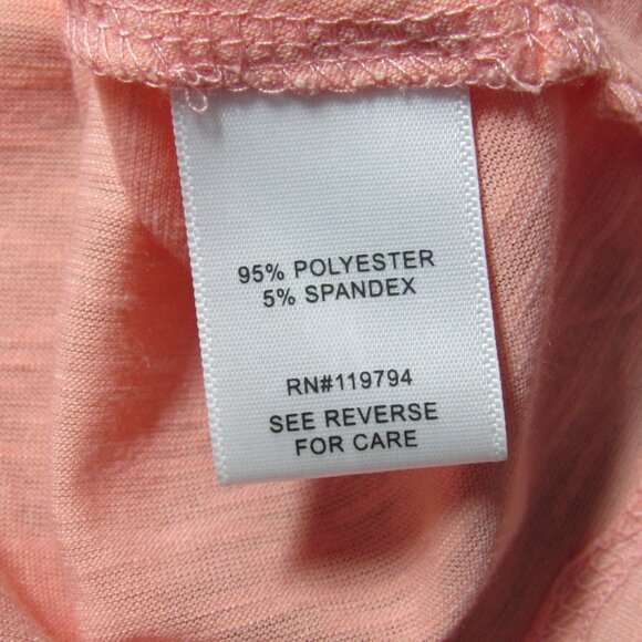 One World Live And Let Live Peach Floral Top Women Size M Twist Front 3/4 Sleeve - Picture 6 of 8